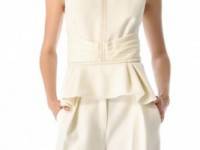 J. Mendel Jacquard Combo Peplum Top