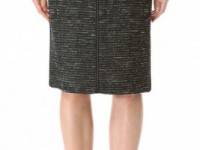 J. Mendel Leather &amp; Tweed Pencil Skirt