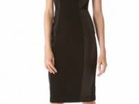 J. Mendel Leather Panel Pencil Dress