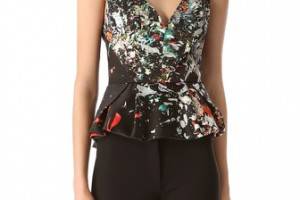 J. Mendel Pleated Peplum Top