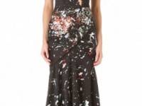 J. Mendel Strapless Gown with Bustier Detail