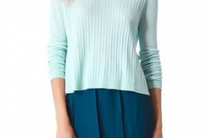 Jenni Kayne Cross Knit Crew Neck Sweater