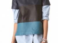 Jonathan Simkhai Colorblock Leather Tee