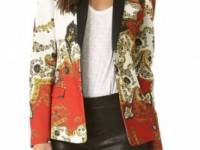 Just Cavalli Paisley Crown Print Fitted Blazer