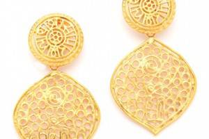 Kenneth Jay Lane Filigree Clip Earrings