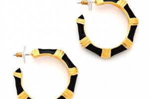 Kenneth Jay Lane Thick  Hoop Earrings