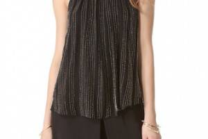 L'AGENCE Shirred Beaded Tank