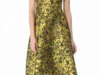 Lela Rose Full Skirt Jacquard Dress