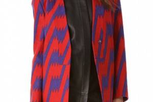 M Missoni Lightning Bolt Wool Coat