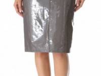 MAISON ULLENS Laminated Leather Skirt