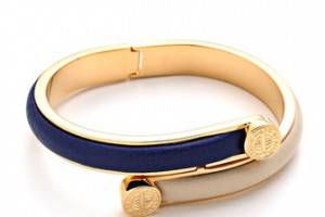 Marc by Marc Jacobs Engraved Turnlock Leather Bangle Bracelet