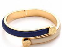 Marc by Marc Jacobs Engraved Turnlock Leather Bangle Bracelet