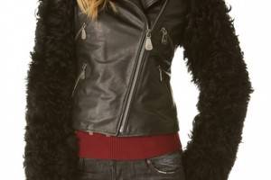 McQ - Alexander McQueen Leather Jacket with Fur Sleeves