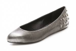 McQ - Alexander McQueen Metallic Studded Ballet Flats