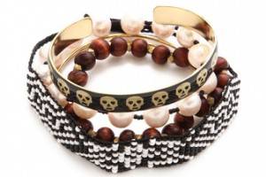 Mercedes Salazar Skull Bracelet Set