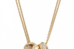 Michael Kors 3 Ring Double Chain Necklace