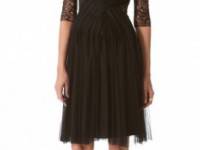 Monique Lhuillier Melted Lace Cocktail Dress