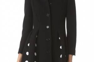 Moschino Pleated Polka Dot Coat