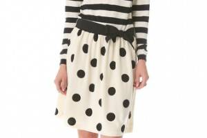 Moschino Stripe & Dot Sweater Dress