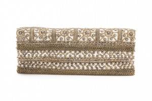 MOYNA Fold Over Beaded Clutch