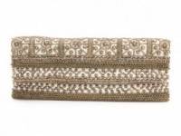 MOYNA Fold Over Beaded Clutch