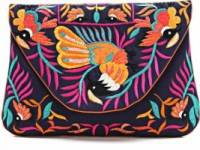 MOYNA Large Bird Embroidered Clutch