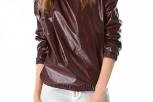 MSGM Faux Leather Sweatshirt