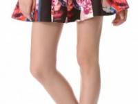 Nicholas Melted Floral Scuba Godet Skirt