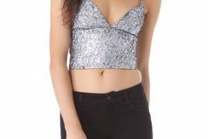 Nicholas Metallic Lace Bra Top