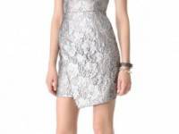 Nicholas Metallic Lace Wrap Dress