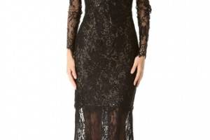 Notte by Marchesa Long Sleeve Lace Gown