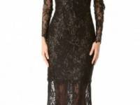 Notte by Marchesa Long Sleeve Lace Gown
