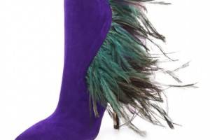 Paul Andrew Asteria Suede & Feather Boots