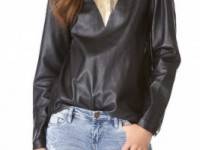 Pierre Balmain Leather Blouse