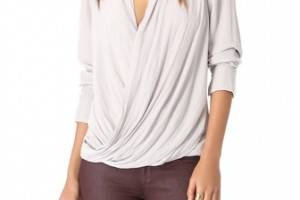 Ramy Brook Mia Long Sleeve Draped Blouse