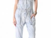 Rebecca Taylor Bleached Denim Jumpsuit