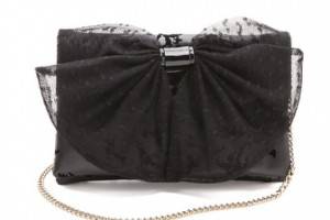 RED Valentino Flocked Leather Small Bow Bag