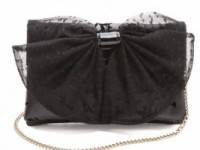 RED Valentino Flocked Leather Small Bow Bag