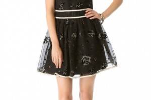 RED Valentino Flocked Roses Dress