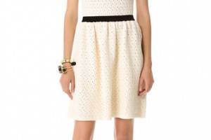 RED Valentino Lace Knit Dress with Bow