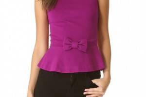 RED Valentino Peplum Top with Lace