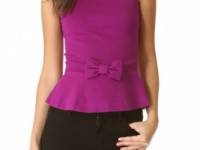 RED Valentino Peplum Top with Lace