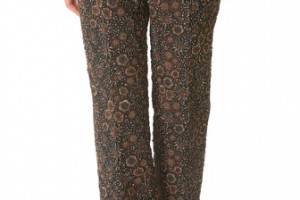 Rochas Floral Jacquard Pants