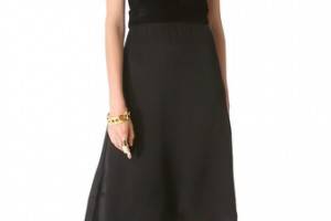 Sally LaPointe Sleeveless Dress with Suede Bodice