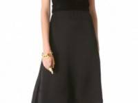 Sally LaPointe Sleeveless Dress with Suede Bodice
