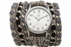 Sara Designs Woven Fancy Chain Wrap Watch