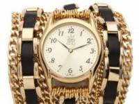 Sara Designs Woven Window Chain Wrap Watch