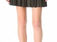 Skaist Taylor Pleated Leather Skirt
