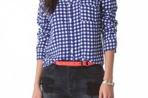 Splendid Gingham Button Down Blouse