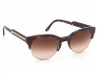 Stella McCartney Oversized Round Sunglasses with Rimless Bottom